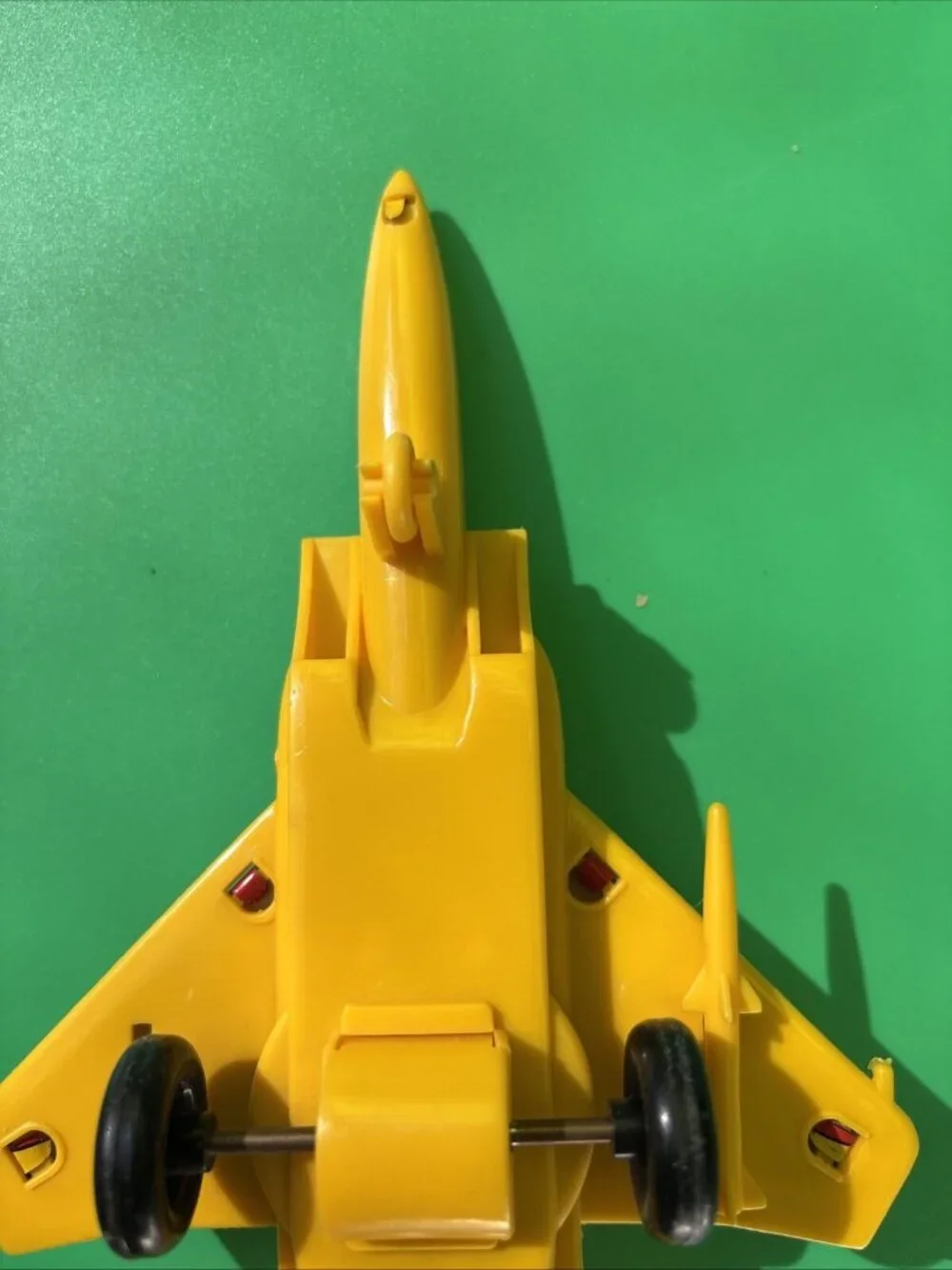 Jimmy Toys 6.8” Super Fighter F-15 Jet Plane Vintage Plastic Tin Toy Yellow